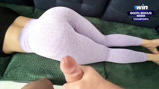 I spunk flow on my stepmom booty in hawt leggings during the time that that babe relaxing on the bed /CandyLuxxx