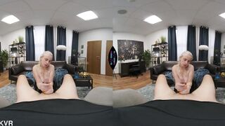 Excited Old Granny Cougar Gilf Titjob - 360 VR Sex Cum Eater Grandma