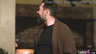 Black babysitter double drilled by her boyfriend and a neighbour